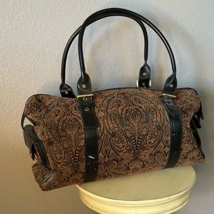 Oversized vintage tapestry travel bag